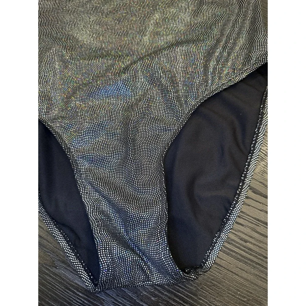 Zara Black Metallic Youth‎ Girl Swim Suit One Piece Size 11-12
